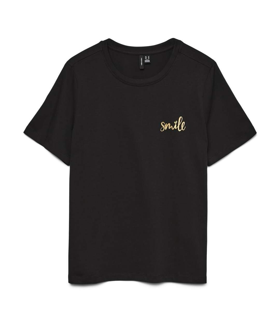 T-shirt noir femme vero moda folina-1