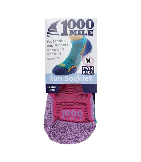 2 Pack Ladies Run Socklet - Women's Single Layer Socklet - Twin Pack