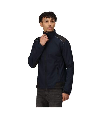 Mens Sandstorm Workwear Softshell Jacket Navy Black Regatta