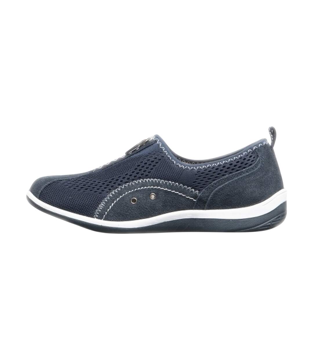 Boulevard Womens/Ladies Zip Elastic Gusset Leisure Shoes (Navy) - UTDF148-2