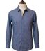 CHALLENGER CH5004 — Chemise à carreaux manches longues bleu et beige : coupe confort en pur coton-3