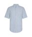 Mens Striped Short-sleeved Button-down Shirt White Timberland-1