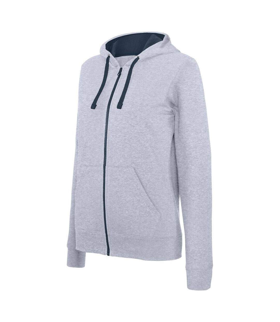 Sweat zippé capuche contrastée Kariban femme-1