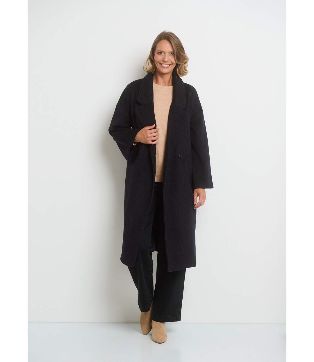 Manteau chaud avec manches évasées-1