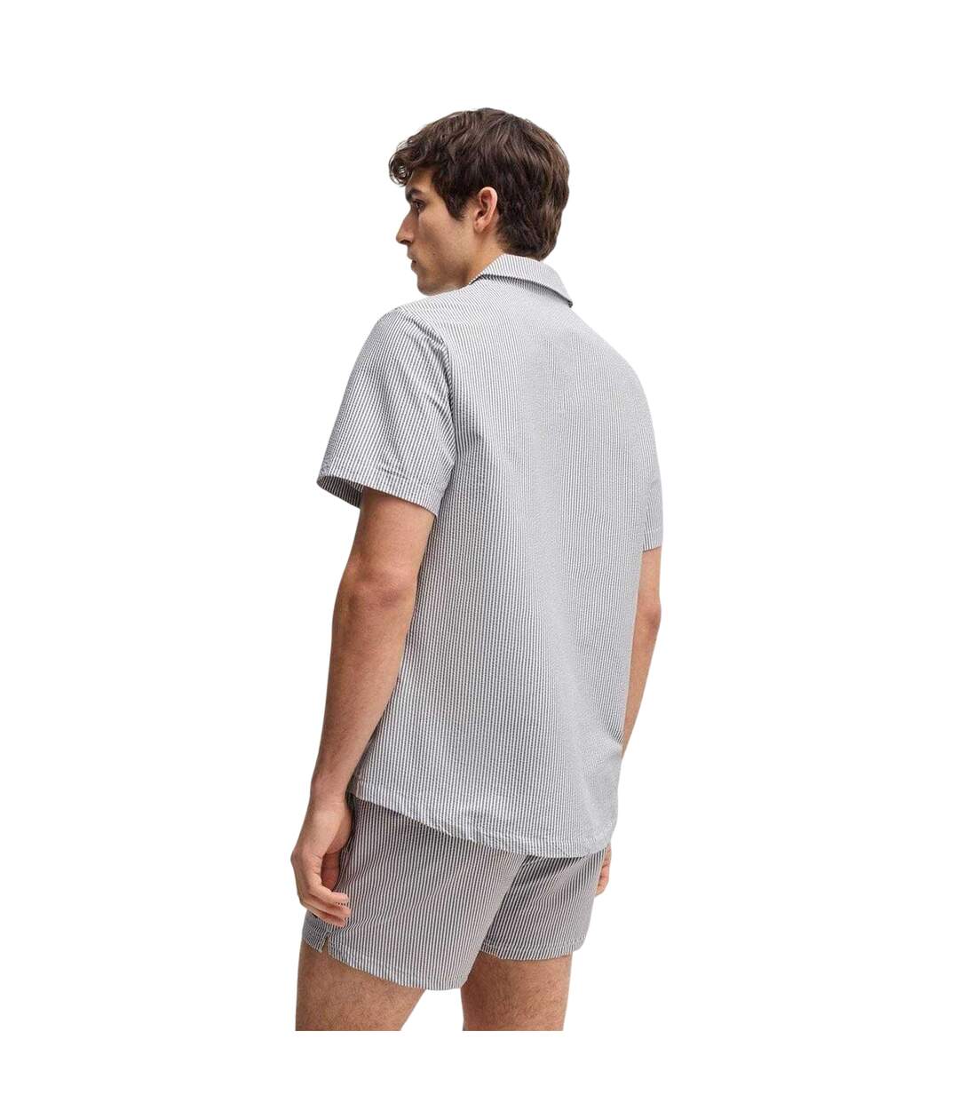 Mens Beach Shirt Navy Boss-3