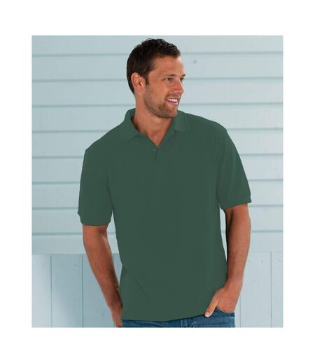 Russell Mens Ripple Collar & Cuff Short Sleeve Polo Shirt (Bottle Green) - UTBC572