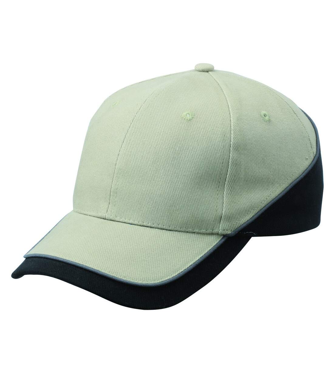 Casquette 6 panneaux 2 tons - MB6506 - beige et noir-1