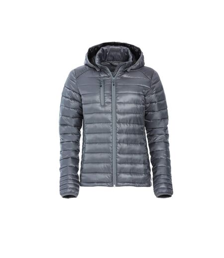 Womens/ladies Hudson Padded Jacket Grey Clique