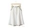 MAYFLOWER PF334 - Jupe longue ample pour femme : le charme d'un imprimé fleuri kaki et blanc-2