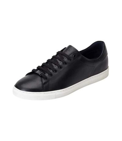 Mens tucker leather soft trainers black Base London