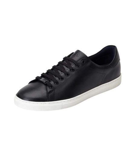 Mens tucker leather soft trainers black Base London