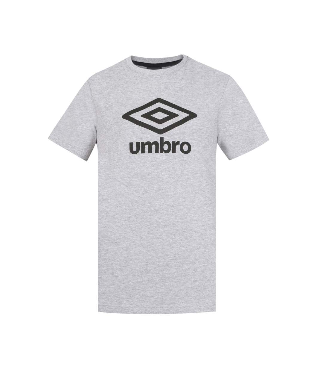 Tee shirt homme col rond chiné en coton 160GSM et logo imprimé 729281 Umbro-1