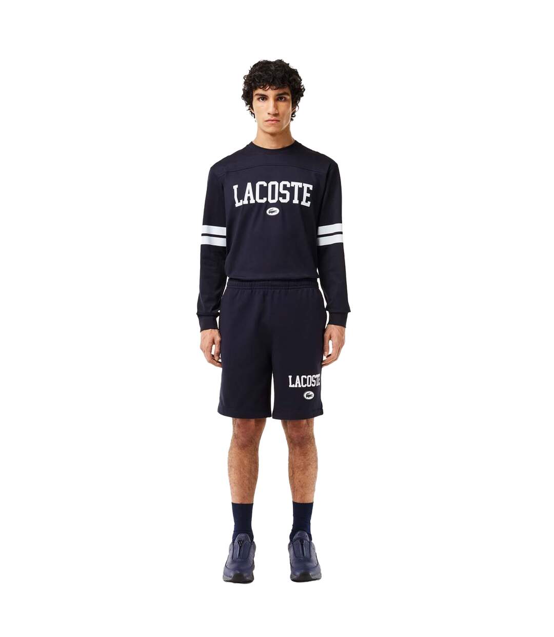 Mens Logo Regular Sweat Shorts Navy Lacoste-1