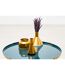Lot de 3 Vases Déco Culture 16cm Gris & Or-2
