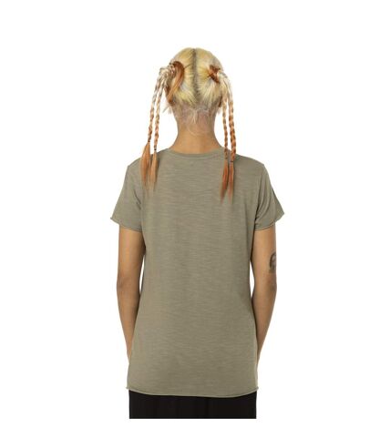 T-shirt femme col rond en slub coton avec print devant Slub Vondutch