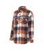 Womens/ladies Plaid Wool Shirt Brown Miso-3