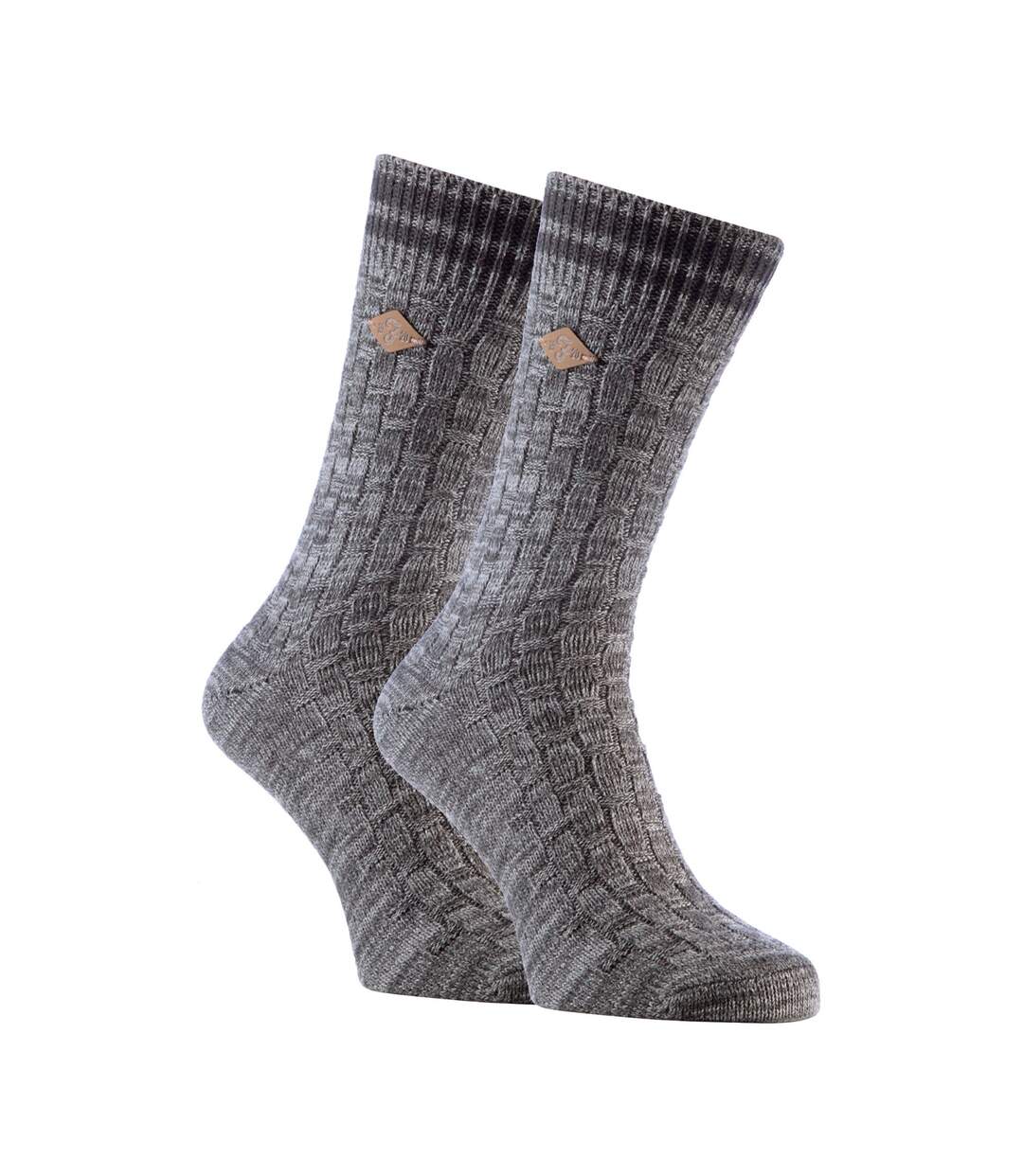 2 Paires Chaussettes Homme Coton Retro Tricoter-1