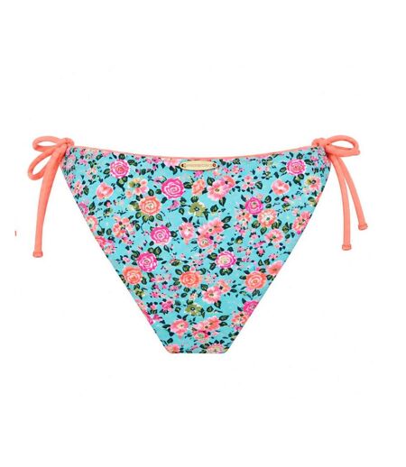 Bas de maillot de bain turquoise/rose femme grain de sable liberty