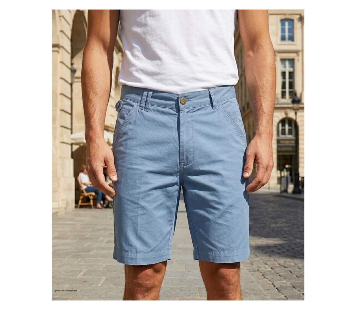 Bermuda WINCHESTER INDUS1 bleu en coton : le confort stylé et modulable pour l'été-1