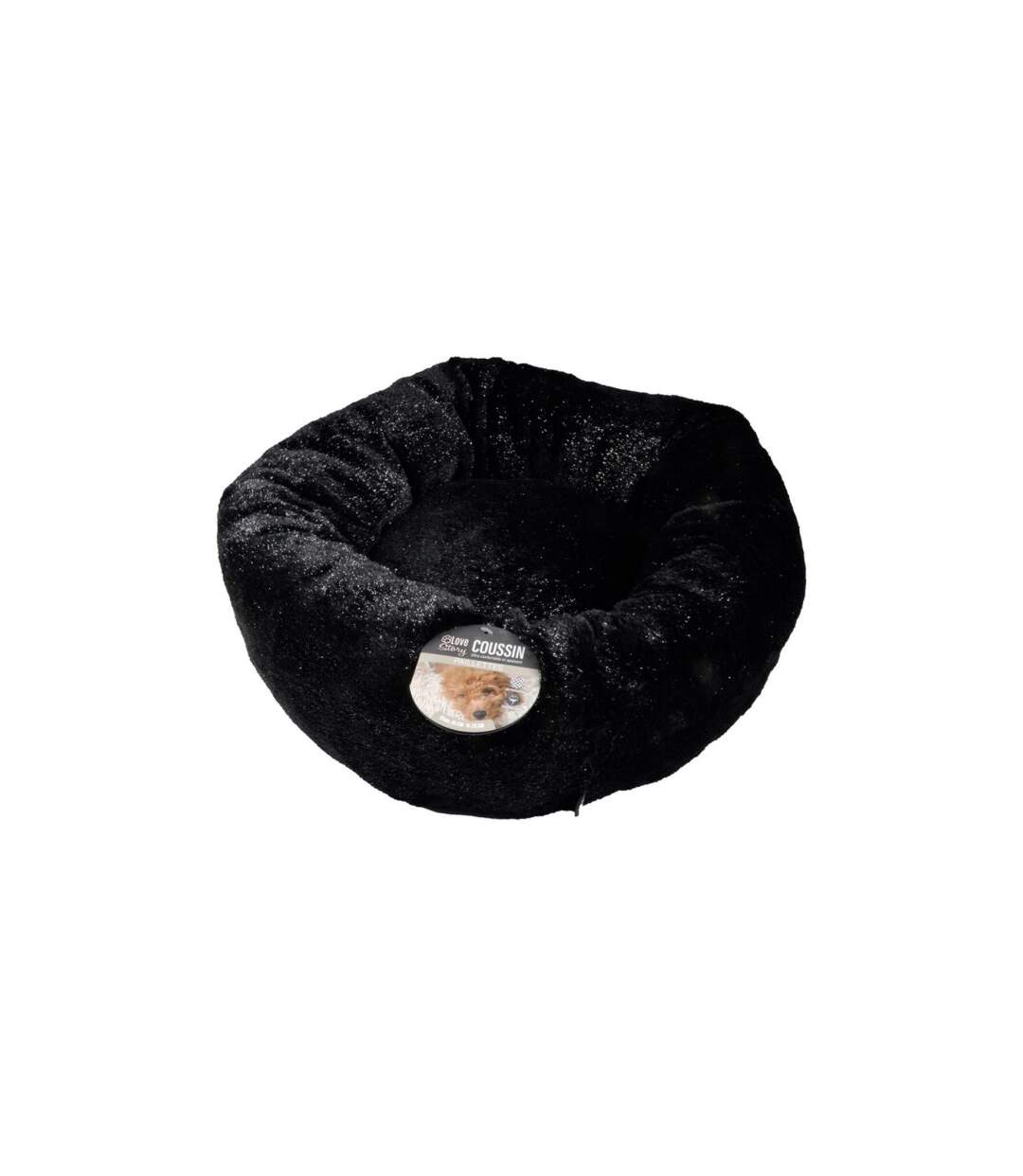 Coussin pour Chien & Chat Paillettes 55cm Noir-3