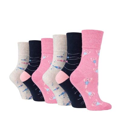 6 Pairs Ladies Non Elastic Patterned Socks