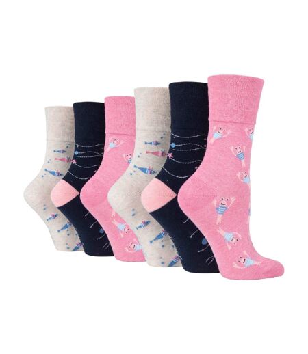 6 Pairs Ladies Non Elastic Patterned Socks
