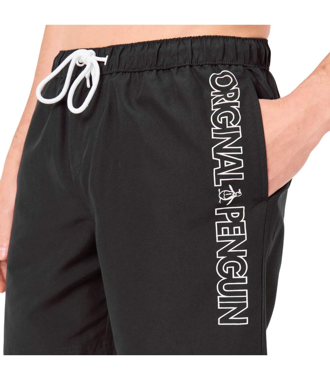 Mens Logo Swim Shorts True Black Original Penguin-4