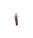 Womens/ladies Plain Maxi Skirt Brown Odd Muse-1