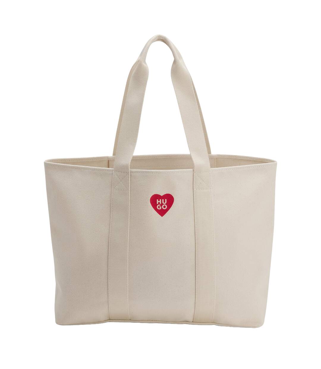 Becky Heart Canvas Everyday Tote Bag One Size White Hugo-2