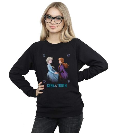 Disney Sweatshirt Womens/Ladies Frozen 2 Elsa And Anna Seek The Truth (Noir) - UTBI18709