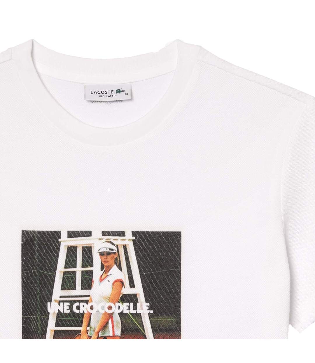 Womens/ladies Printed Pique T-shirt White Lacoste-2