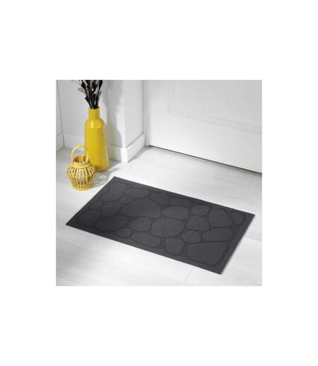 Tapis d'Entrée à Motifs Graphite 45x75cm Noir