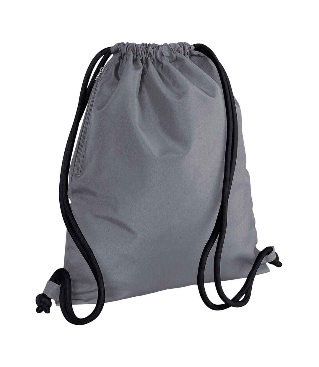 Icon Drawstring Bag One Size Graphite Grey Black Bagbase-1