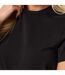 Womens/ladies Victory Capped Sleeved Crop T-shirt Black Gym King-4