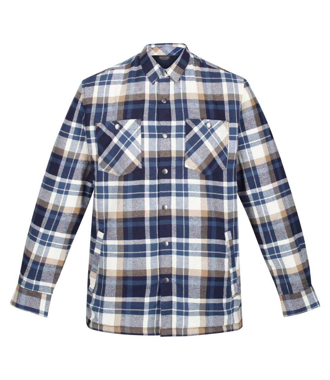 Mens thamos checked long-sleeved shirt navy/gold sand Regatta