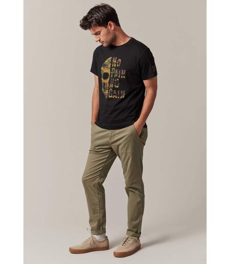 T-Shirt col rond avec tête de mort motif camouflage CONNOR