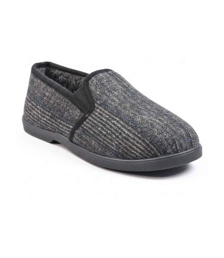 OZABI Pantoufles Charentaises Homme Fourrées, Tige Textile à Carreaux