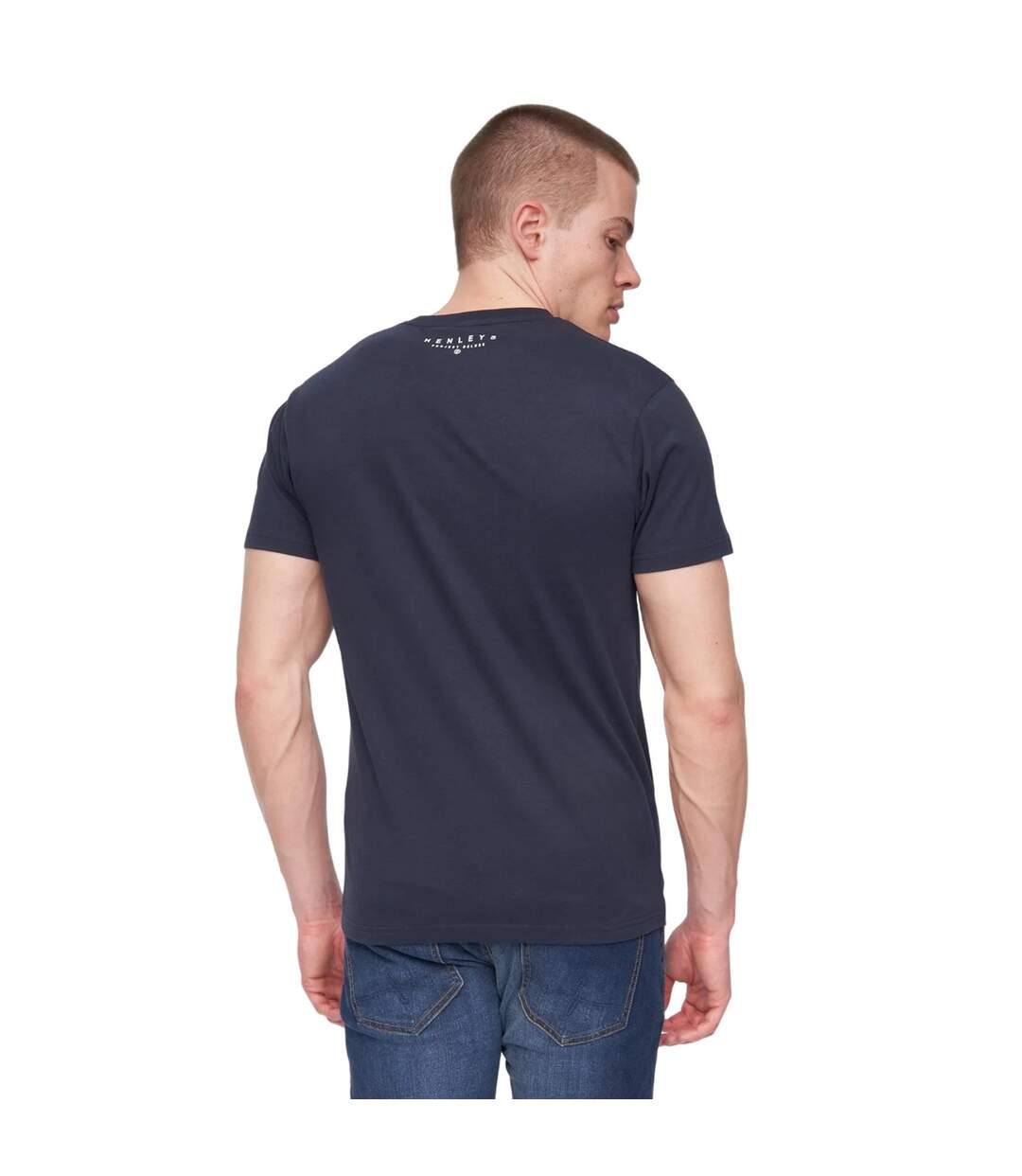 T-shirt kilhen homme bleu marine Henleys-2