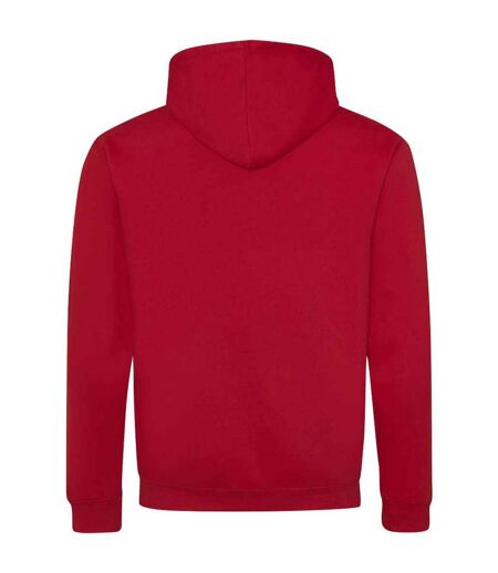 Mens varsity full zip hoodie fire red/jet black Awdis