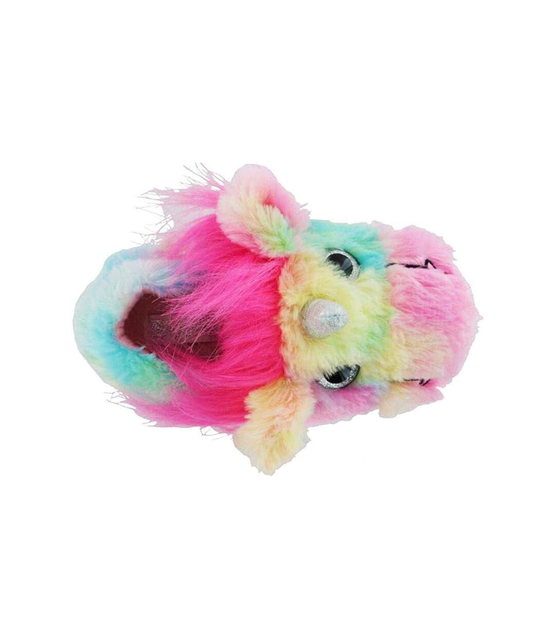 Womens/ladies Unicorn Plush 3d Slippers Multicoloured K Collection-1