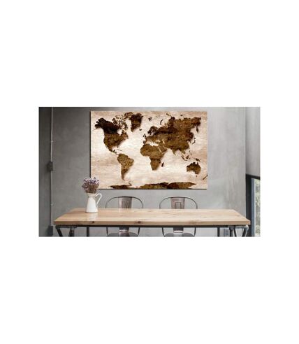 Paris Prix - Tableau Imprimé world Map : The Brown Earth 40x60cm