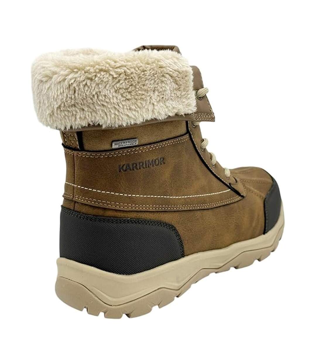 Womens/ladies Edmonton Leather Winter Boots Brown Karrimor-2
