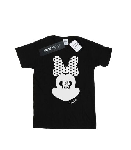 Disney Femmes/Ladies - Minnie Mouse - T-shirt boyfriend en coton avec illusion de miroir (Noir) - UTBI35848