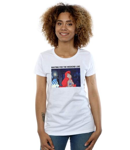 Disney T-shirt en coton Femme/Ladies The Little Mermaid Waiting For The Weekend (Blanc) - UTBI15335