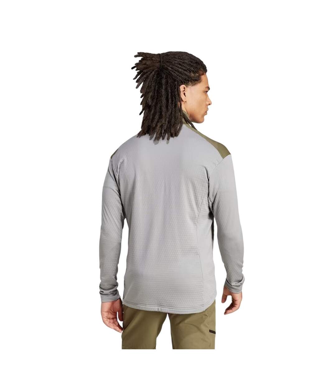 Mens Terrex Fleece Jacket Solid Grey Adidas-3