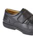 Roamers - Chaussures élégante  en cuir pour pied large - Homme (Noir) - UTDF1692