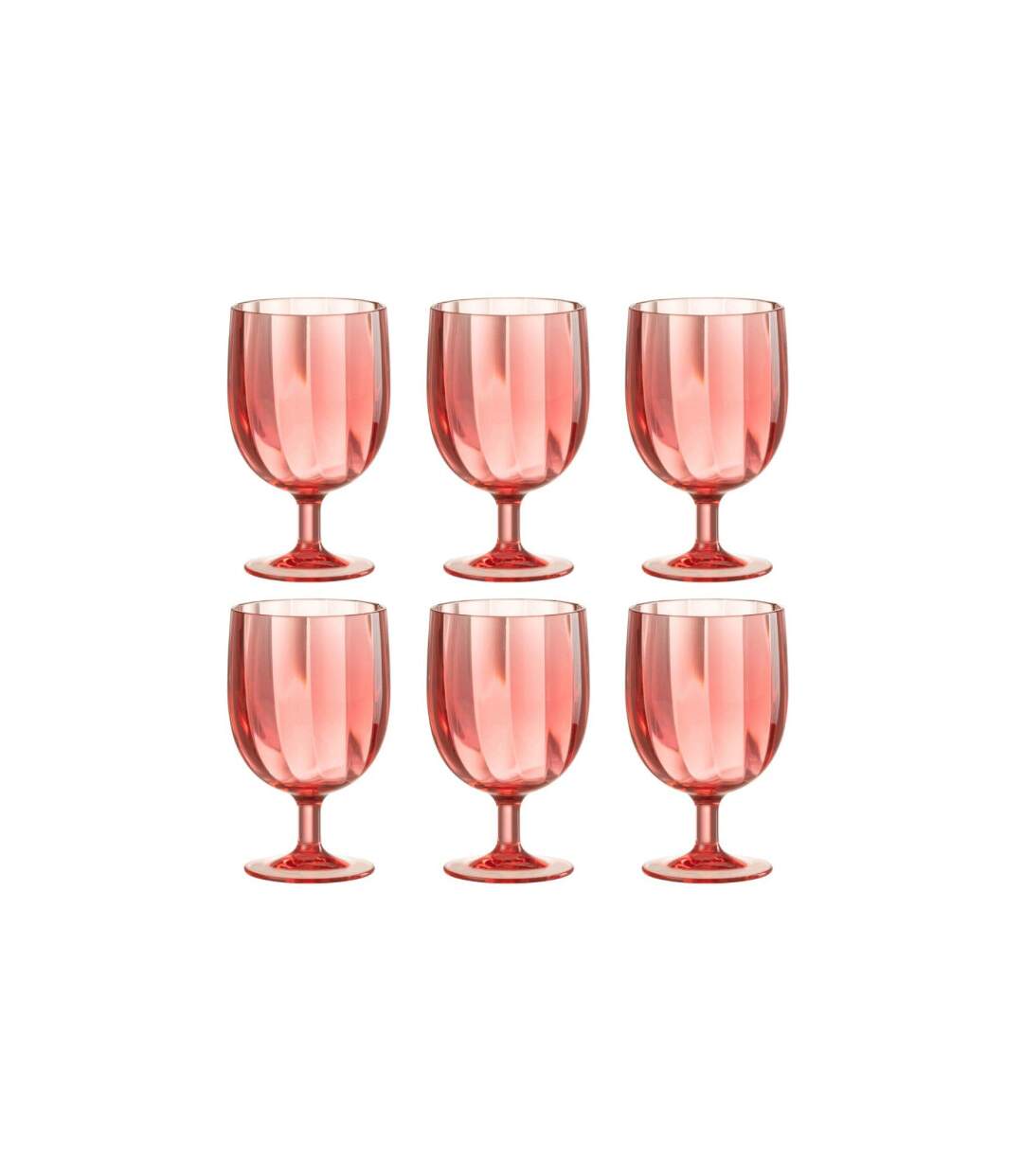 Lot de 6 Verres à Vin Réutilisable Plastique 31cl Rouge-1