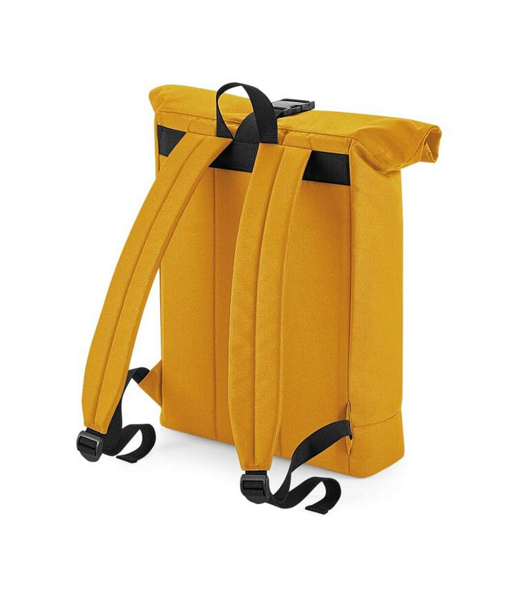 Roll top recycled backpack one size mustard Bagbase-2