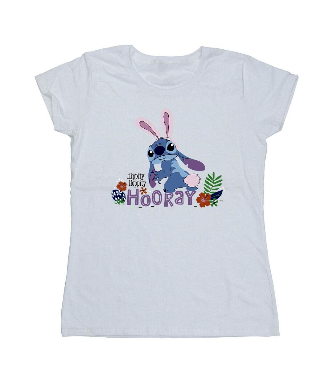 Disney T-shirt en coton Femmes/Ladies Lilo & Stitch Hippity Hop Stitch (Blanc) - UTBI25899-1
