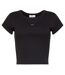 Haut Court Motif/style Côtelé Femme Noir Calvin Klein-2